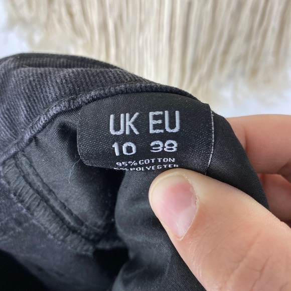 Nasty Gal Black Flare Zipper Y2K Straight Leg Jean - Picture 4 of 4